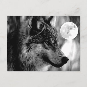 Wolf en Moon Briefkaart
