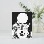 Wolf en Moon Briefkaart (Staand voorkant)