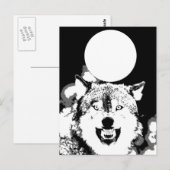 Wolf en Moon Briefkaart (Voorkant / Achterkant)