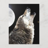 Wolf en Moon Briefkaart (Voorkant)