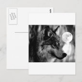 Wolf en Moon Briefkaart (Voorkant / Achterkant)