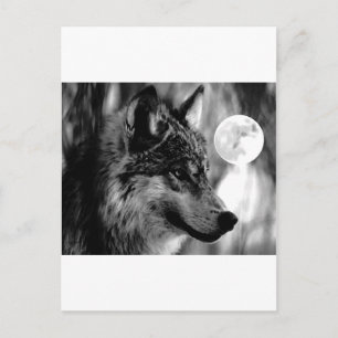 Wolf en Moon Briefkaart