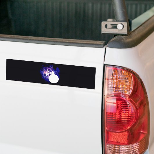 Wolf en Moon Bumpersticker (Op Truck)