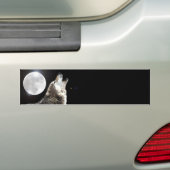 Wolf en Moon Bumpersticker (Op auto)
