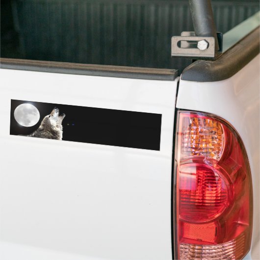 Wolf en Moon Bumpersticker (Op Truck)