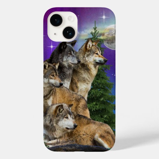 Wolf en Moon Case-Mate iPhone Case (Achterkant)