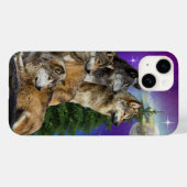 Wolf en Moon Case-Mate iPhone Case (Achterkant (horizontaal))