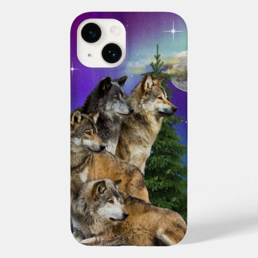 Wolf en Moon Case-Mate iPhone Case (Achterkant)