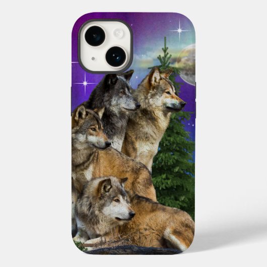 Wolf en Moon Case-Mate iPhone Case (Achterkant)