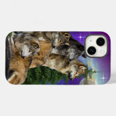 Wolf en Moon Case-Mate iPhone Case (Achterkant (horizontaal))