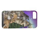 Wolf en Moon Case-Mate iPhone Case (Achterkant (Horizontaal))