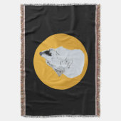 Wolf en Moon Deken (Voorkant Verticaal)