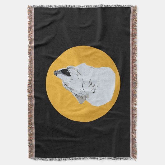 Wolf en Moon Deken (Voorkant Verticaal)