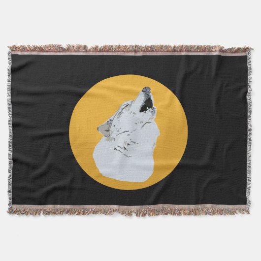 Wolf en Moon Deken (Voorkant)