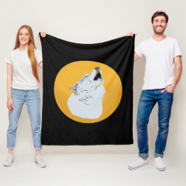 Wolf en Moon Fleece Deken
