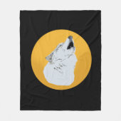 Wolf en Moon Fleece Deken (Voorkant)