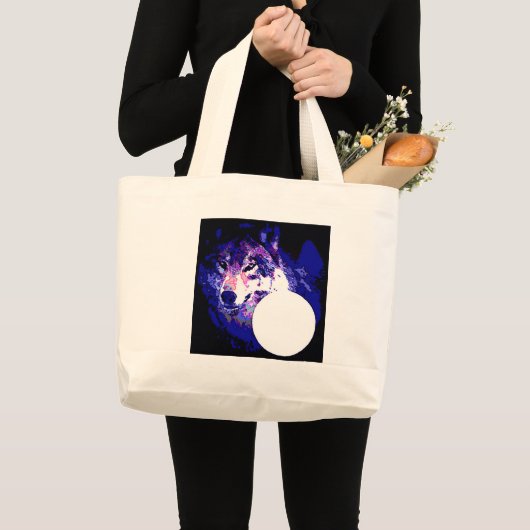 Wolf en Moon Grote Tote Bag (Voorkant (product))