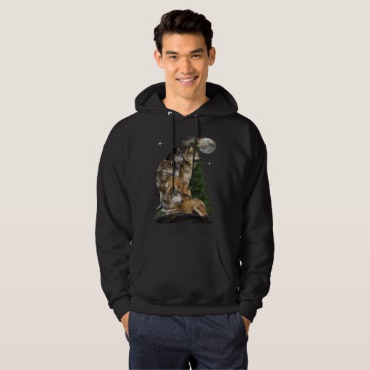 Wolf en Moon Hoodie (Voorkant volledig)