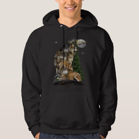 Wolf en Moon Hoodie (Voorkant)