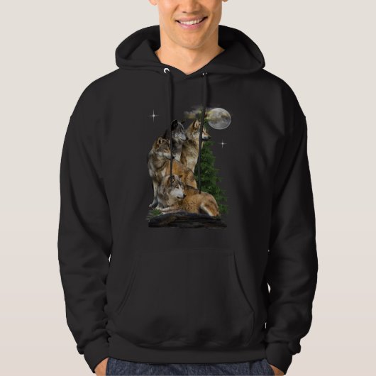 Wolf en Moon Hoodie (Voorkant)