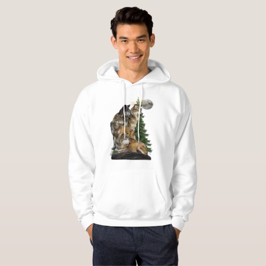 Wolf en Moon Hoodie (Voorkant volledig)