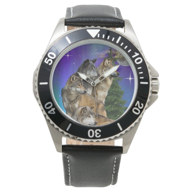 Wolf en Moon Horloge (Voorkant)