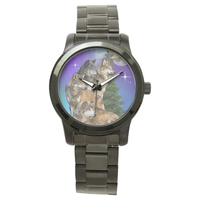 Wolf en Moon Horloge (Voorkant)
