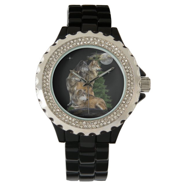 Wolf en Moon Horloge (Voorkant)