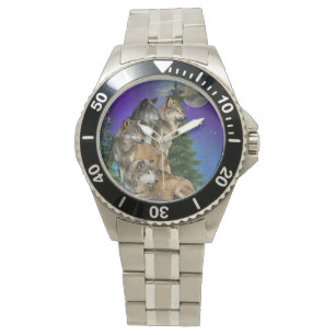 Wolf en Moon Horloge