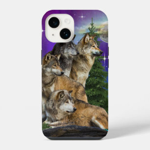 Wolf en Moon iPhone 14 Hoesje