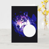 Wolf en Moon Kaart (Gele Bloem)