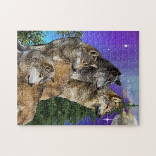 wolf en Moon Legpuzzel (Horizontaal)