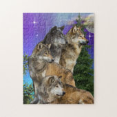 wolf en Moon Legpuzzel (Verticaal)