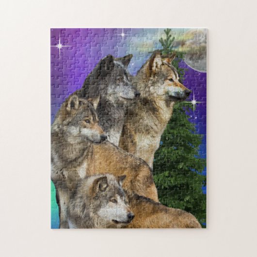 Wolf en Moon Legpuzzel (Verticaal)