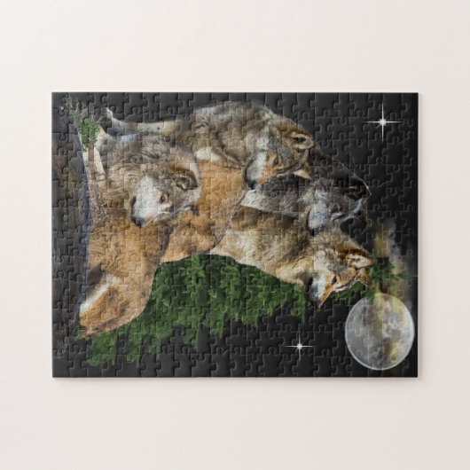 Wolf en Moon Legpuzzel (Horizontaal)
