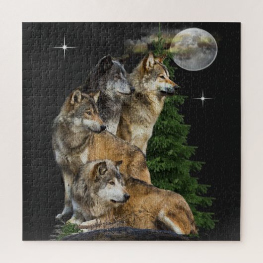 Wolf en Moon Legpuzzel (Verticaal)