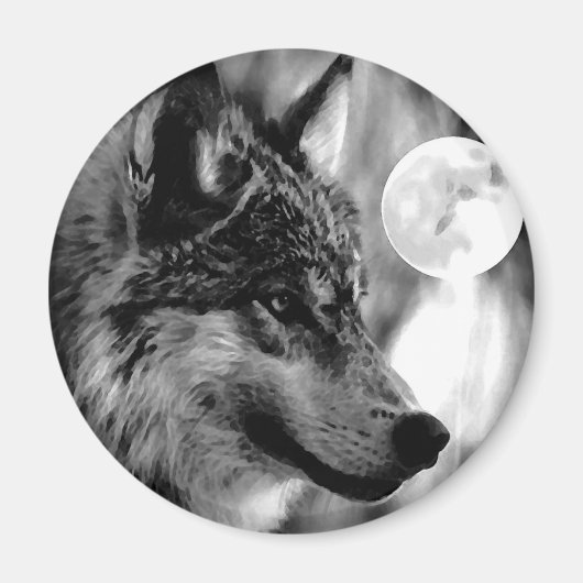 Wolf en Moon Magneet (Voorkant)