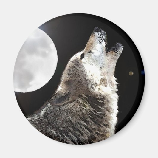 Wolf en Moon Magneet (Voorkant)