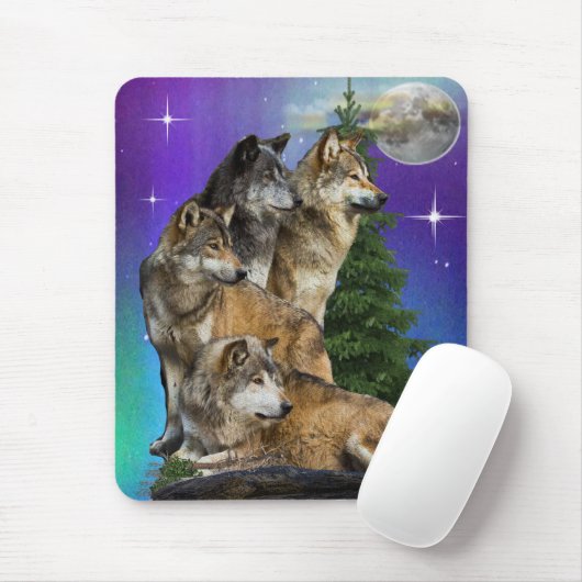 wolf en Moon Muismat (Met muis)