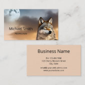 Wolf en Moon Natuur Foto Visitekaartje (Voorkant / Achterkant)