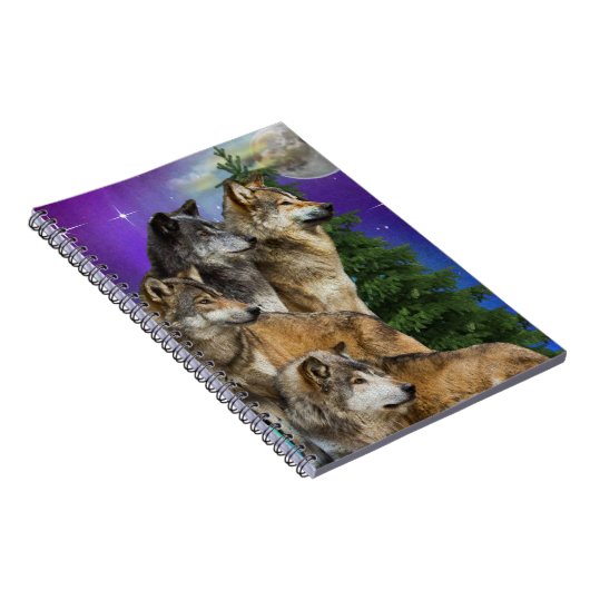 wolf en Moon Notitieboek (Rechterzijde)