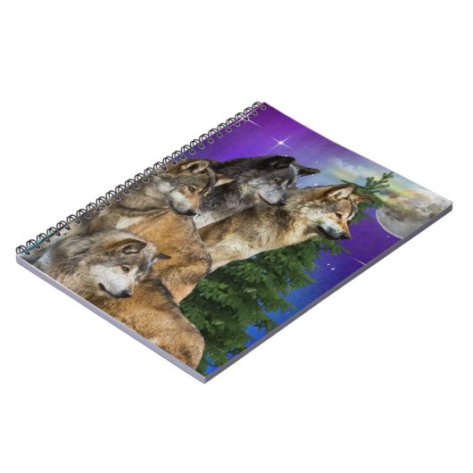 wolf en Moon Notitieboek (Linkerzijde)