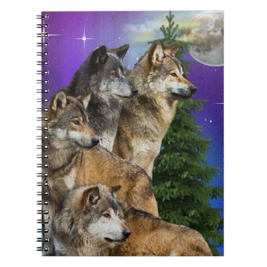 wolf en Moon Notitieboek (Voorkant)