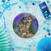 Wolf en Moon Papieren Bordje (Feest)