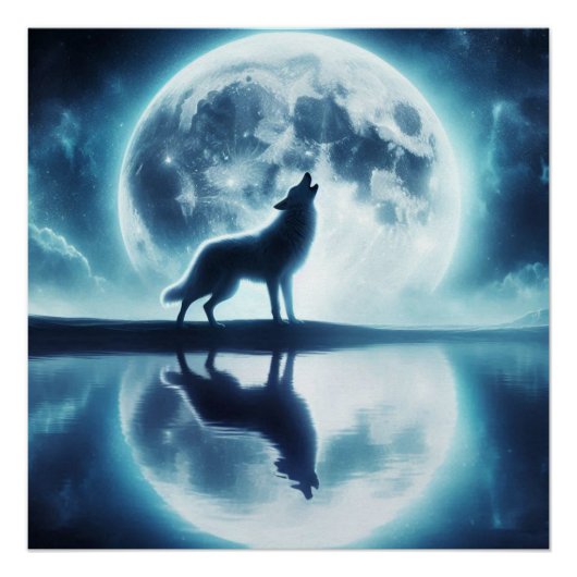 Wolf en Moon Perfect Poster (Voorkant)