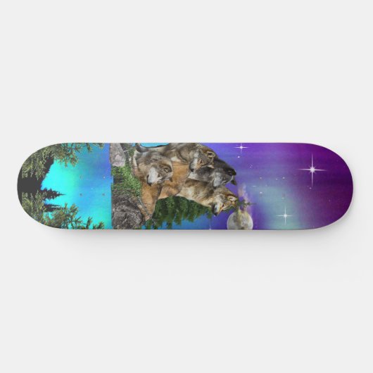 Wolf en Moon Persoonlijk Skateboard (Horizontaal)