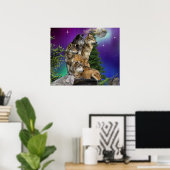 Wolf en Moon Poster (Thuiskantoor)