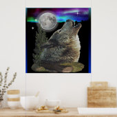 wolf en Moon Poster (Keuken)