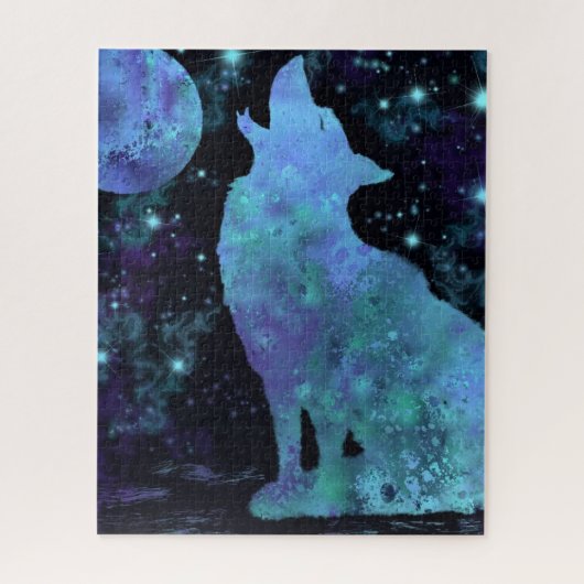Wolf en Moon Puzzle - Schilderen Legpuzzel (Verticaal)