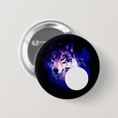 Wolf en Moon Ronde Button 5,7 Cm (Voorkant /achterkant)